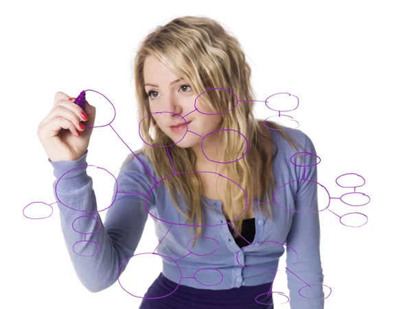 Menina fazendo um mapa mental — Fotografia de Stock