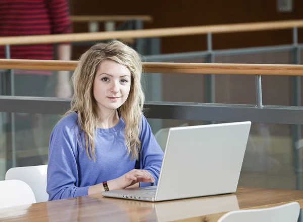 Girl with a computer — Stock Photo, Image