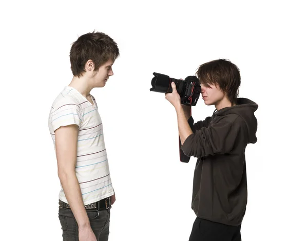 Photographer and a model — Stock Photo, Image