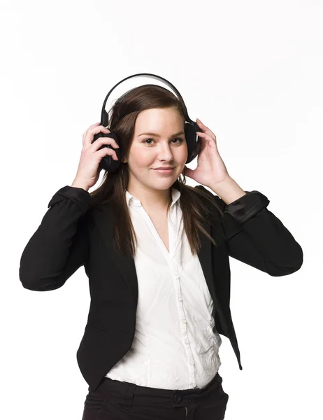 Dívka poslouchat hudbu — Stock fotografie