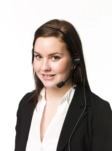 Woman with a headset — Stock Photo, Image