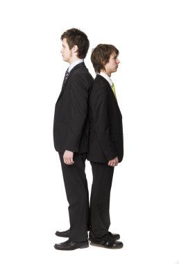 Two men compare length clipart