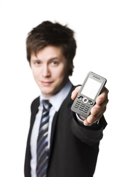 Homem com um telefone — Fotografia de Stock
