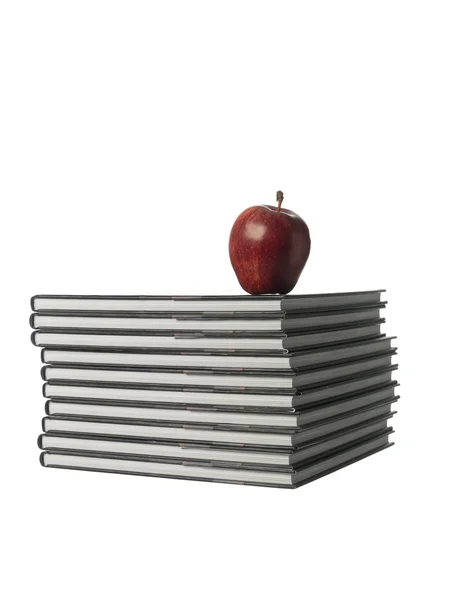Boeken met een apple — Stockfoto