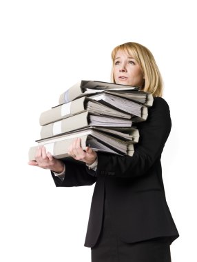 Woman overloaded with work clipart