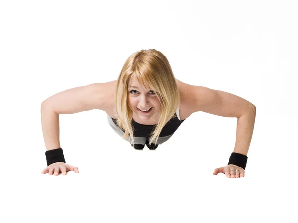 Mujer haciendo push ups —  Fotos de Stock