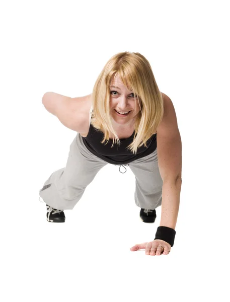 Mujer haciendo push ups —  Fotos de Stock