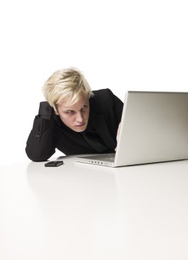 Man at computer clipart