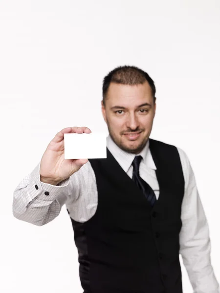 Man showing a sign — Stock Photo, Image