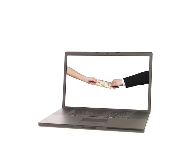 Laptop exibindo — Fotografia de Stock
