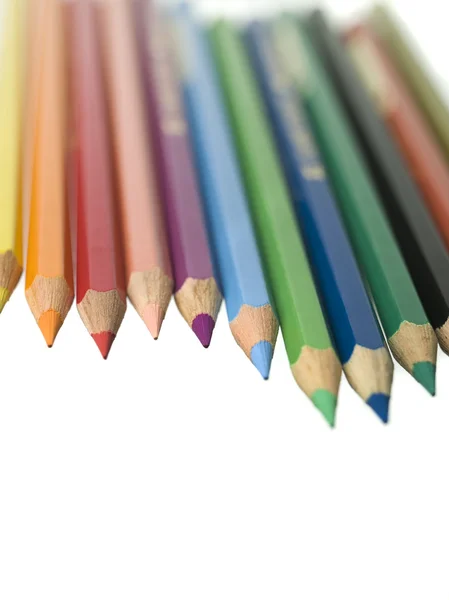 Row of colored pencil — Stock Photo, Image