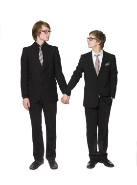 Two men interacting clipart