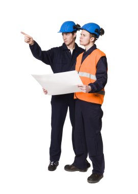 Men in workingclothes clipart