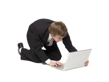 Man with computer clipart