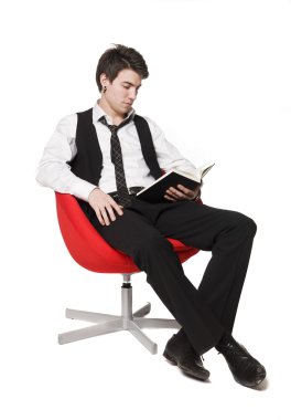 Man reading a book clipart