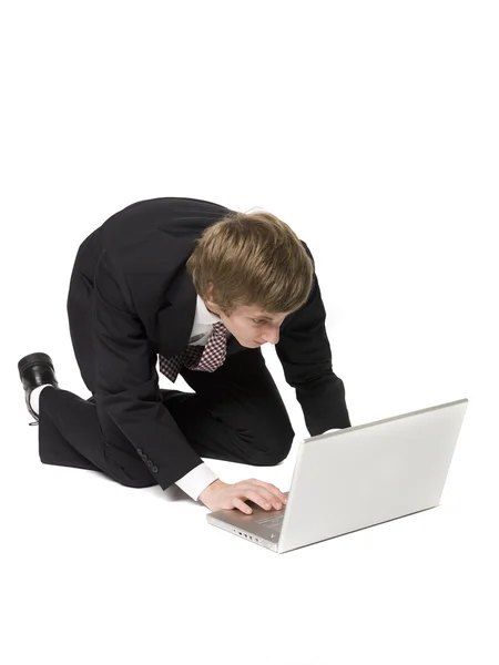 Hombre con computadora — Foto de Stock