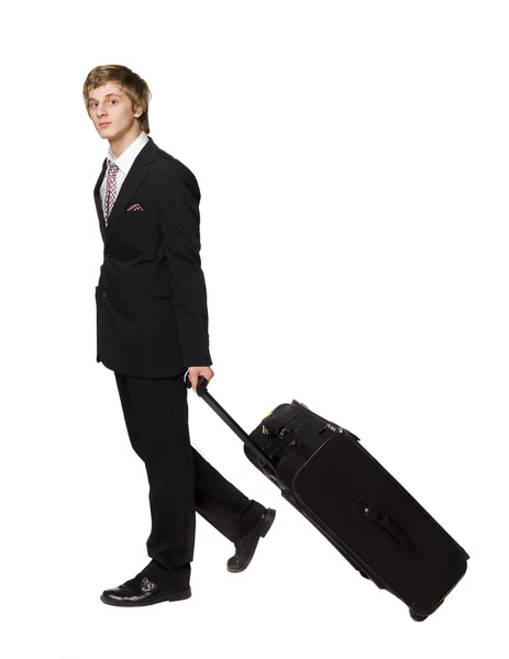 Bir çanta ile yürüyen adam — Stok fotoğraf