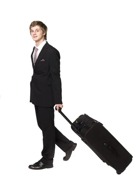 Bir çanta ile yürüyen adam — Stok fotoğraf