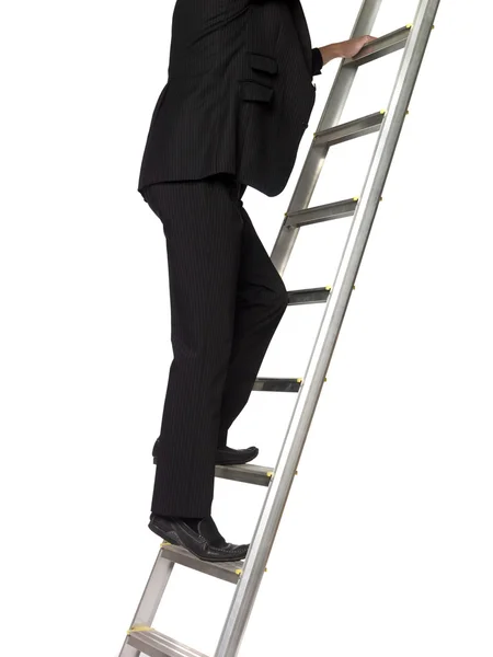 Adam bir merdiven tırmanma — Stok fotoğraf