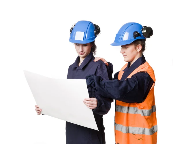 Konstruktorer til kvindelig bygge- og anlægsvirksomhed - Stock-foto