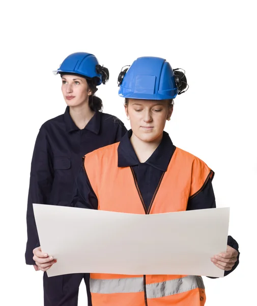 Vrouwelijke buildingconstructors — Stockfoto