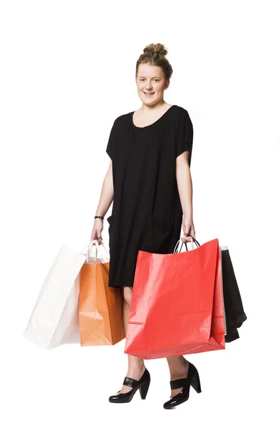 Dívka s shoppingbags — Stock fotografie