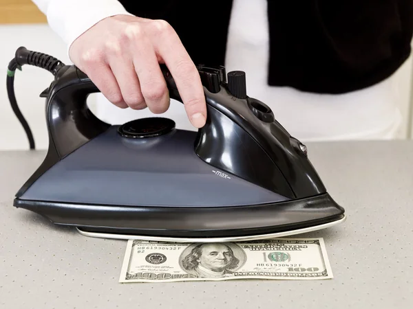 Money ironing — Stock Photo, Image