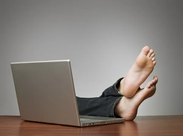 Lazy man at the office — Stock Photo, Image