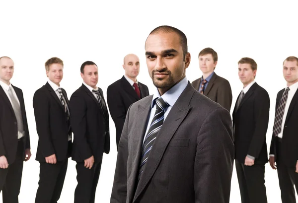 Boss in front of his team — Stock Photo, Image