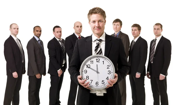 Business manager met een klok — Stockfoto