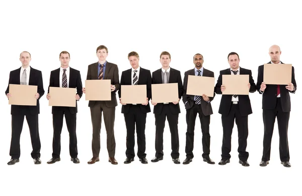 Men holding signs — Stock Photo, Image