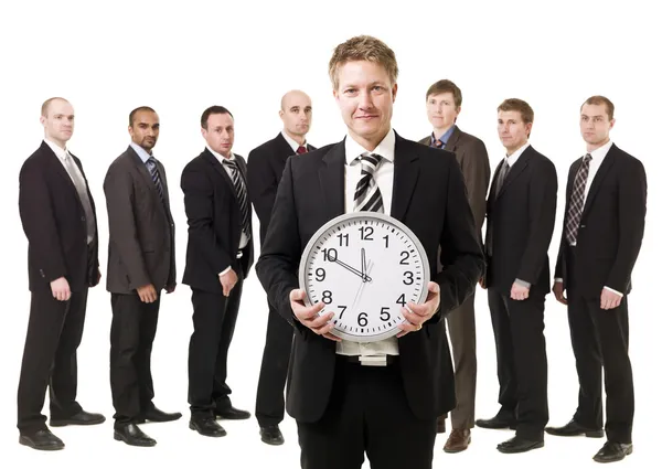 Business Manager with a clock — Stock Photo, Image