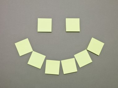 Mouth and Eyes made of Adhesive Notes clipart