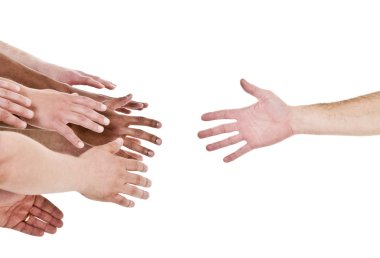 Hand reaching for help clipart