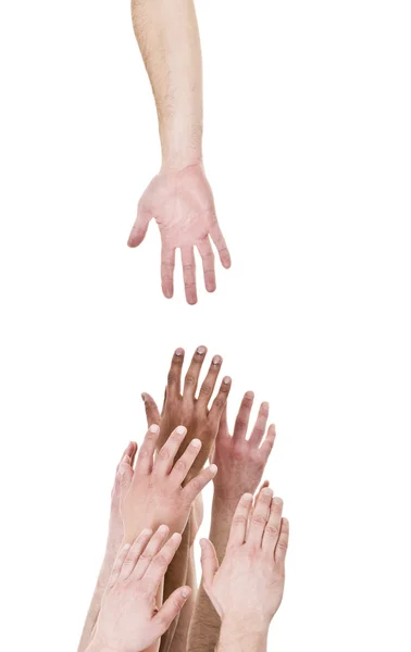 Mão estendendo a mão para obter ajuda — Fotografia de Stock