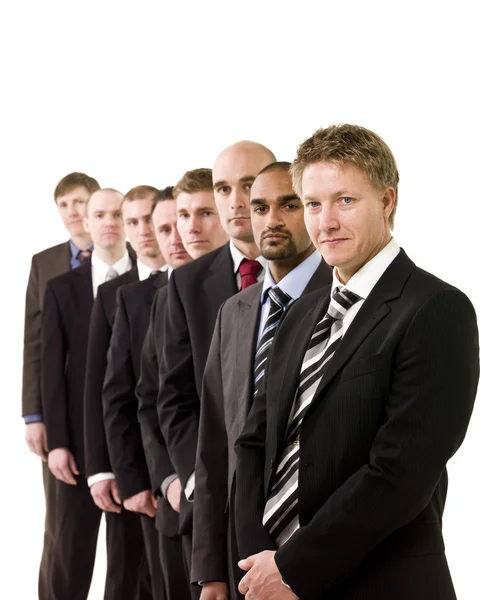 Business men in a row — Stock Photo, Image