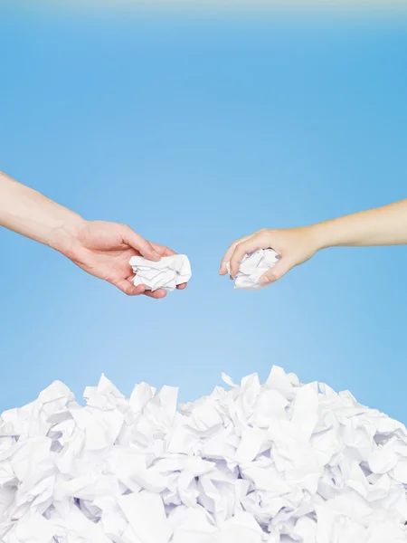 Hands with papers — Stock Photo, Image