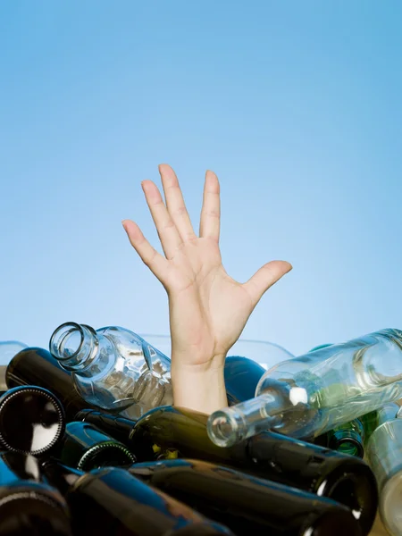 Buried in bottles — Stock Photo, Image