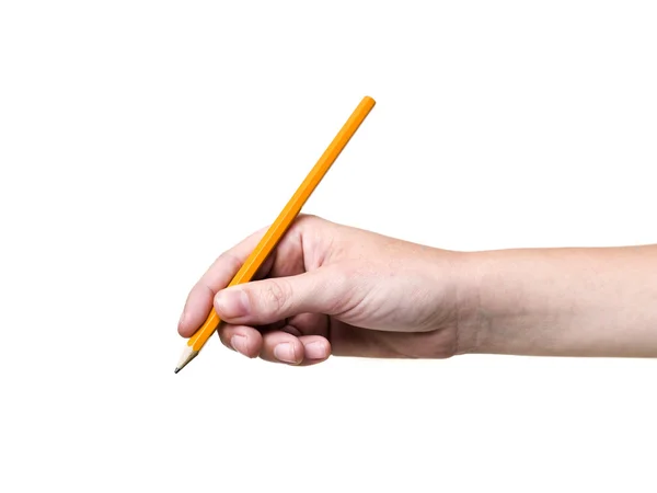 Рука тримає олівець — стокове фото