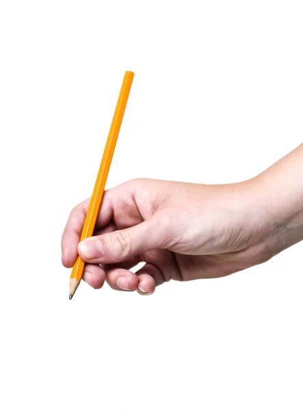 Ręka trzymająca ołówek — Zdjęcie stockowe