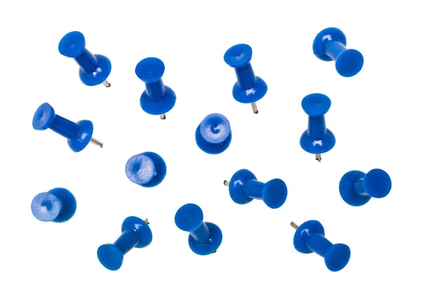 Blauwe pushpins — Stockfoto