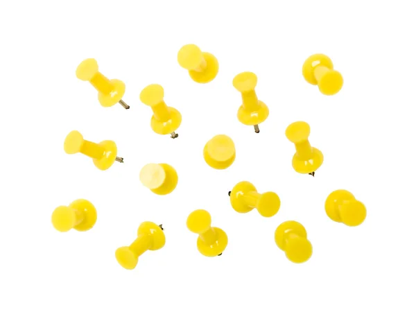 Pushpins amarelos — Fotografia de Stock