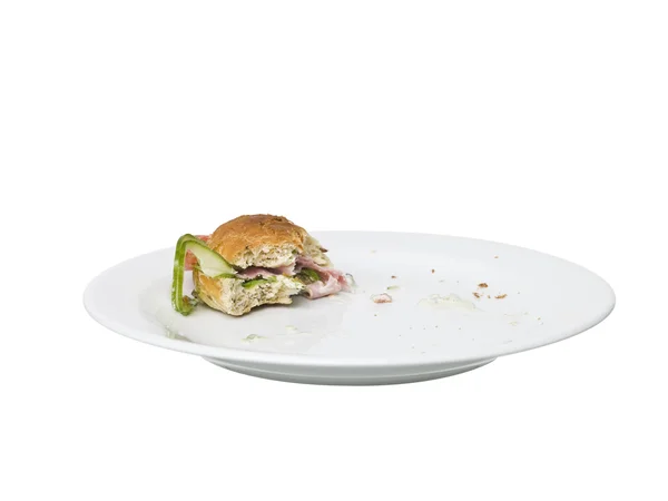 Almoste gegeten sandwich — Stockfoto