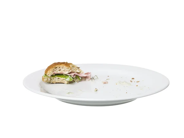 Sanduíche quase comido — Fotografia de Stock