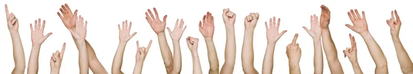 Lots of raised hands — Stock Photo, Image