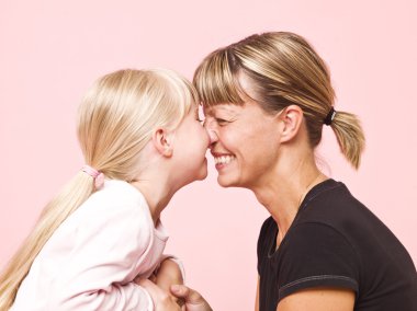 Mother and daughter clipart