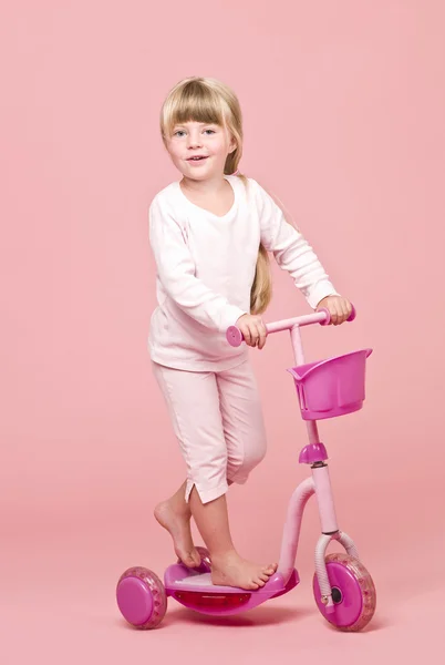 Girl with a Scooter — Stock Photo, Image