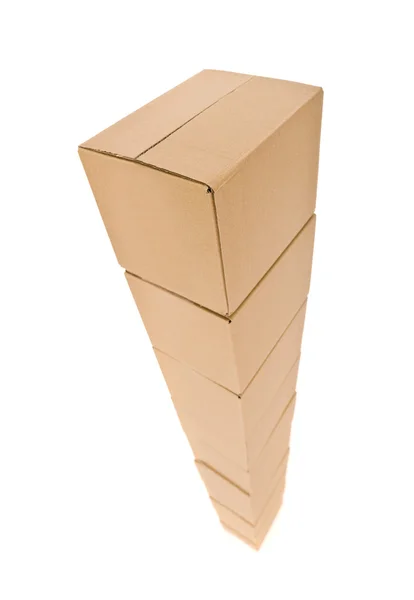 Toren van kartonnen dozen — Stockfoto