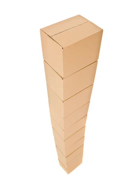 Башня картонных коробок — стоковое фото