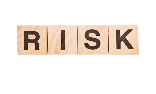 The word Risk wrote of Building Blocks